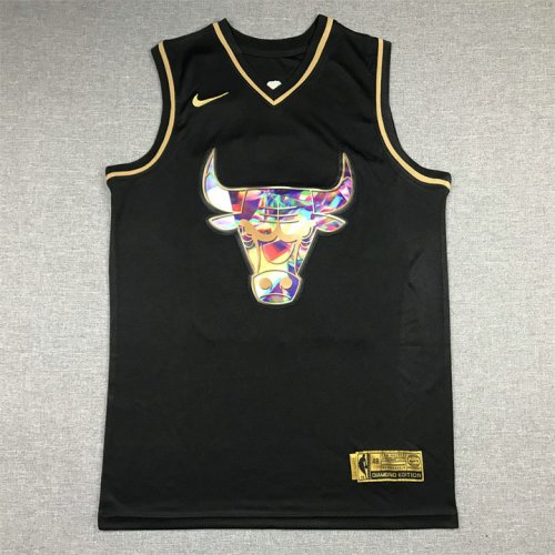 NBA 23 Jordan Bulls Diamond Edition noir or Maillot